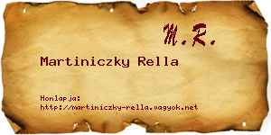 Martiniczky Rella névjegykártya